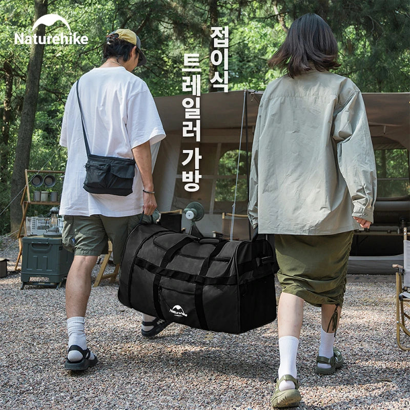 Naturehike 88L Camping Bag Folding Large Capacity Travel Tugboat Bag Portable Hand Sundry Storage Bag Outdoor Hiking Wheel Box