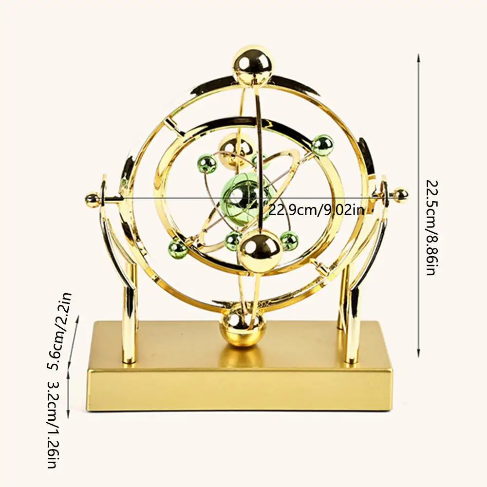 Celestial Orbit Pendulum Perpetual Motion Machine, Kinetic Art Desk Decor, Astronomy Model for Home Office, Rotating Sculpture