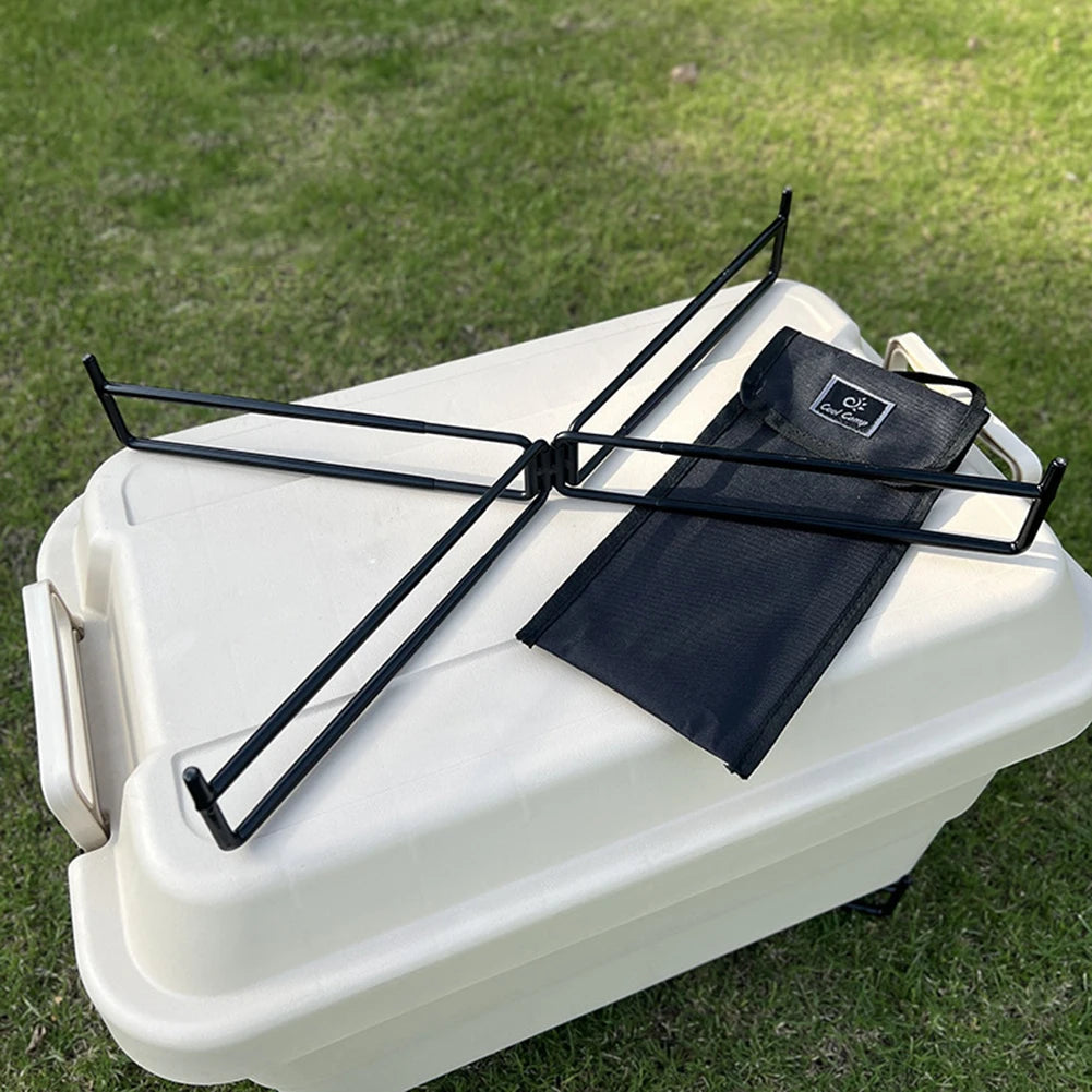 Multifunctional Camping Foldable Cooler Stand Heavy Duty Metal Stand Portable Storage Bin Ice Bucket Holder