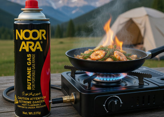 CORECOM® PORTABLE CAMPING STOVE & 225G BUTANE GAS COMBO KIT