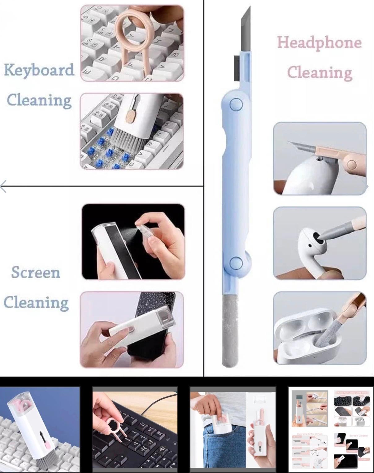 CORECOM® 7-in-1 Multifunctional Cleaning Kit | Universal Keyboard, Phone & AirPods Cleaner Set