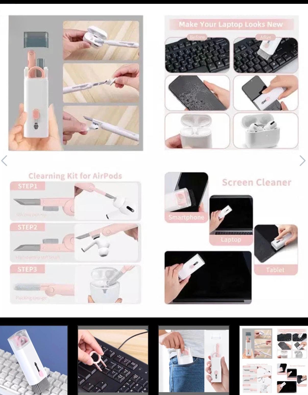 CORECOM® 7-in-1 Multifunctional Cleaning Kit | Universal Keyboard, Phone & AirPods Cleaner Set