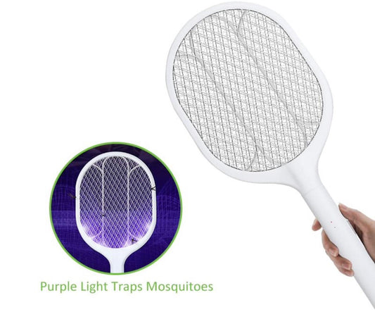 CORECOM® Ultra-Powerful USB Electric Mosquito Racket: Instant Bug Killer with Built-in LED Lamp – Eco-Friendly & Rechargeable