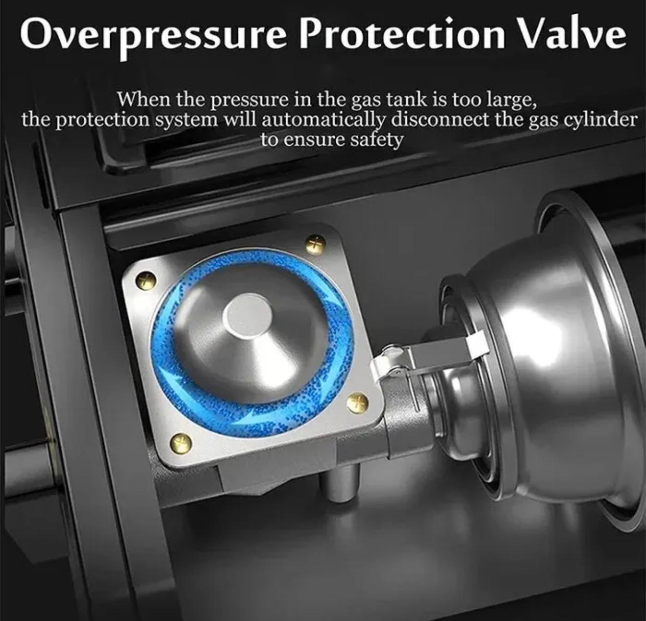 Lightweight CORECOM gas stove for hiking and backpacking, compact design for easy travel.