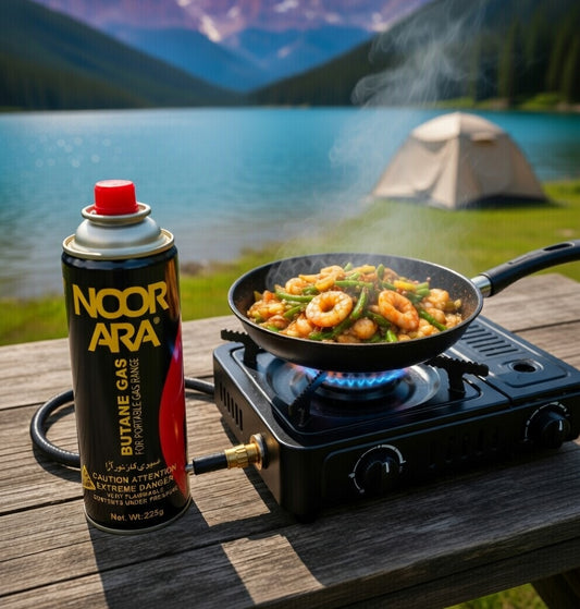 CORECOM Noor Ara Butane Gas Canister 220g — For Portable Gas Stoves